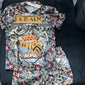 Floral Graphic Shirt and Shorts Set